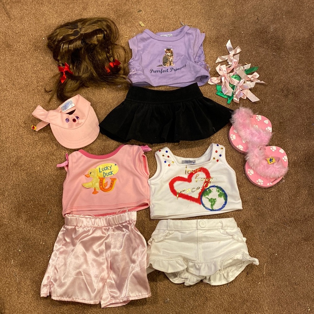 Lot of Build-a-Bear Clothes and Accessories